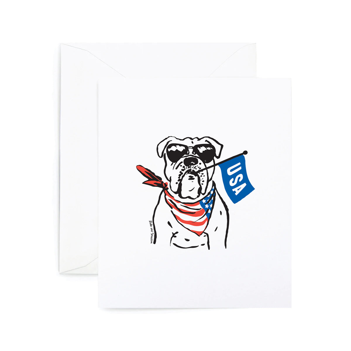 Red, White & Bulldog Greeting Card